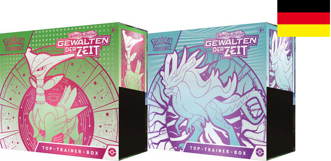 Pokemon TCG Gewalten der Zeit Top Trainer Box DE Sammelkartenspiel