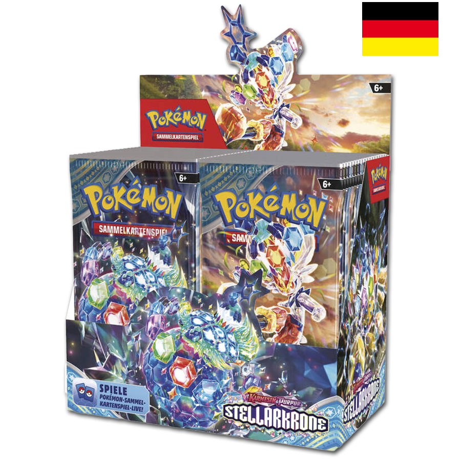 Pokemon TCG Karmesin & Purpur Stellarkrone Booster Display DE Sammelkartenspiel